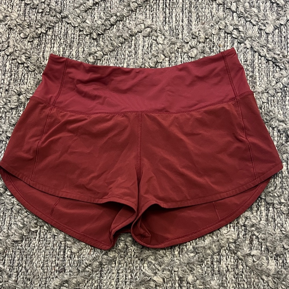 Lululemon Athletica Maroon Athletic Shorts